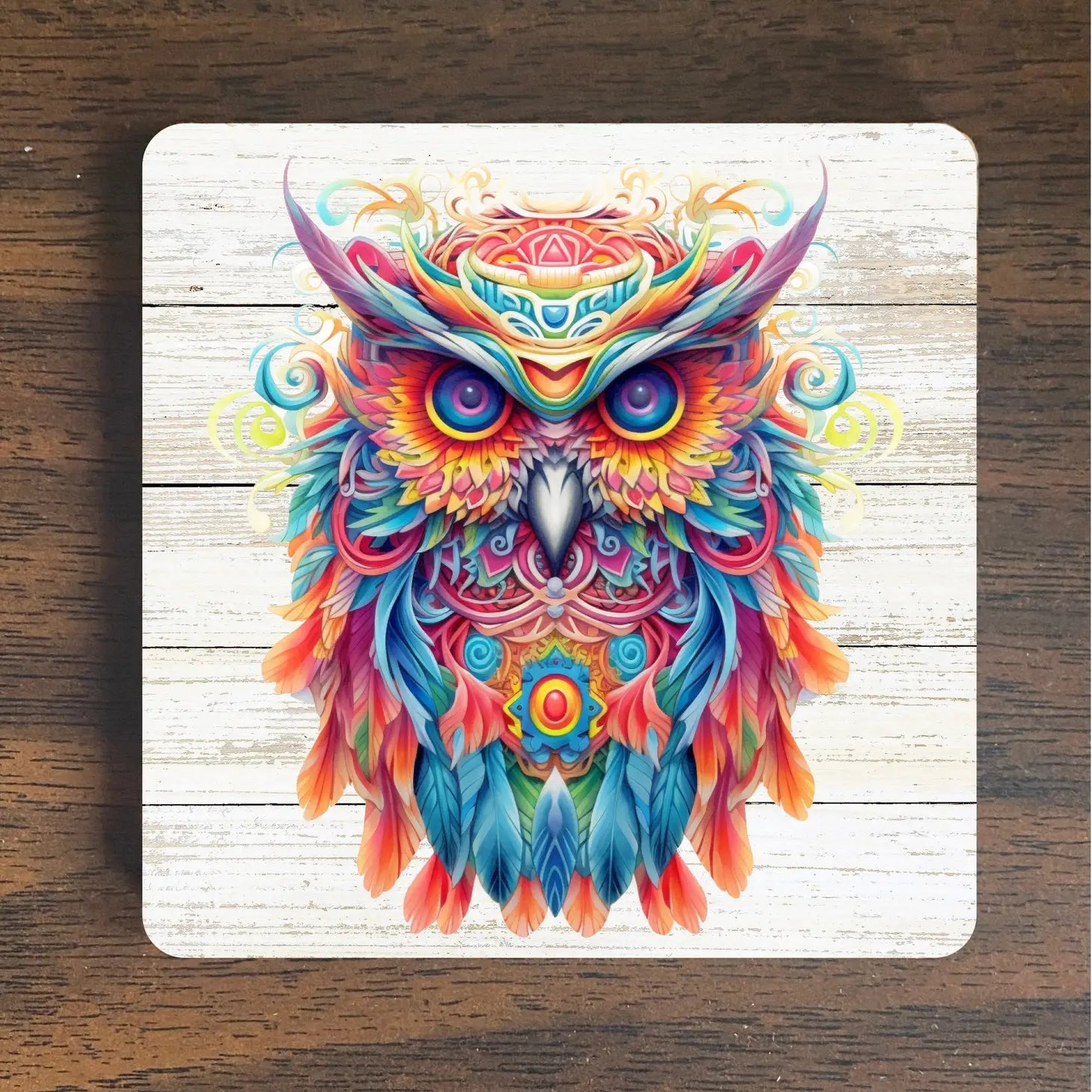 Psychedelic Owl Magnet