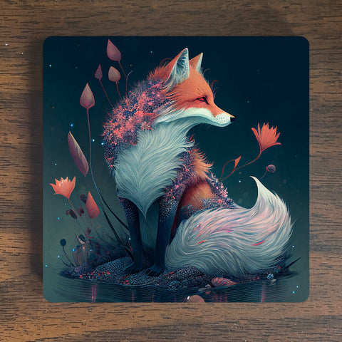 Red Fox in Flowers Magnet