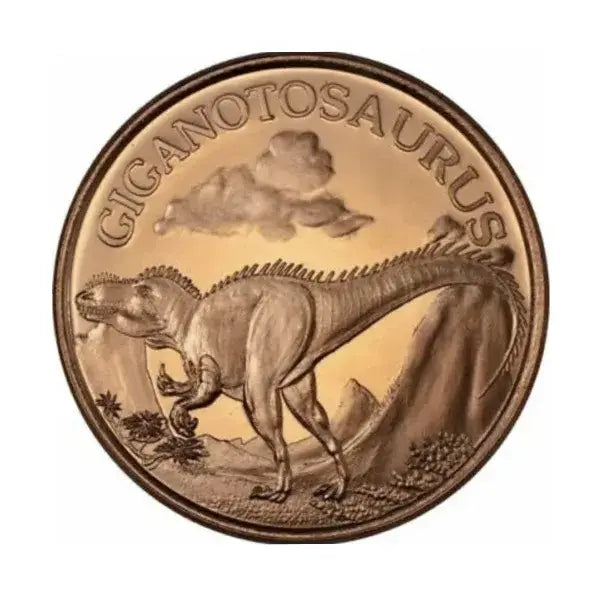Prehistoric Design 1 oz Pure .999 Copper Round Bullion Coin in Capsule