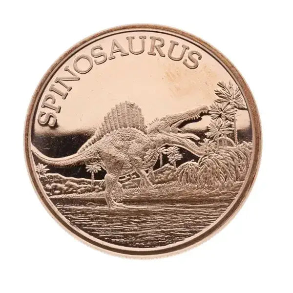 Prehistoric Design 1 oz Pure .999 Copper Round Bullion Coin in Capsule
