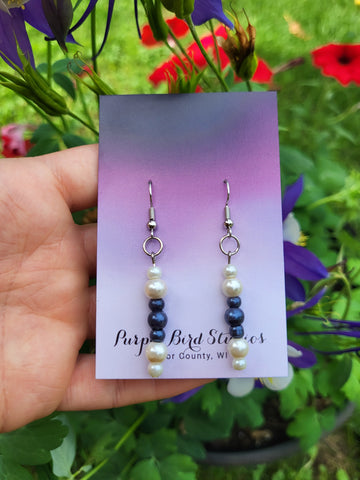 Blue/White Simple Stick Earrings by Nikkie Howard