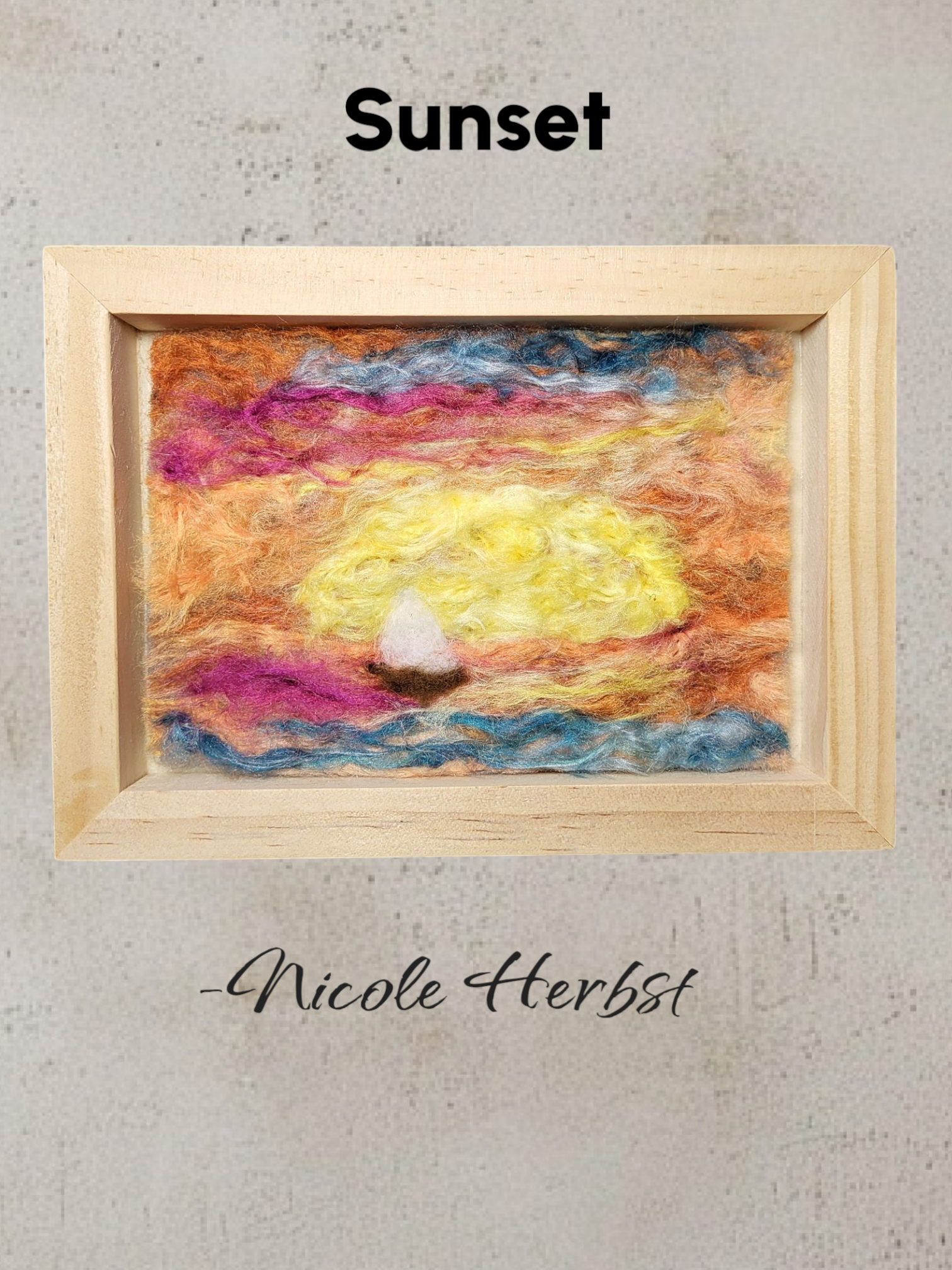 "Sunset" - Felt Open Frame by Nicole Herbst (5"x7")