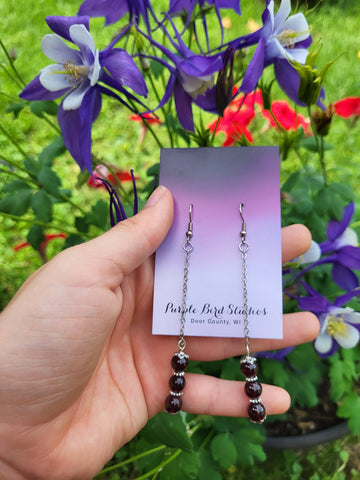 Amethyst Chain Drop Earrings by Nikkie Howard