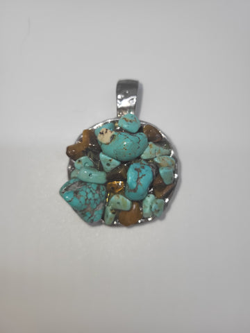 Sterling Silver Turquoise Rock Snap Pendant - Marcia Nickols