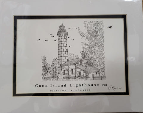 “Cana Island Lighthouse” - Printed Sketch (8.5x11”) by David Robillard #82