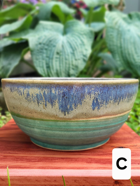 Blue & White Stripe Bowl by Liz Butler