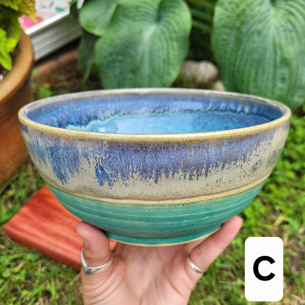Blue & White Stripe Bowl by Liz Butler