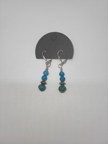 Sterling Silver Turquoise Drop Earrings - Marcia Nickols