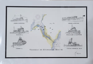 “Vessels of Sturgeon Bay WI” - Printed Sketch (13x19”) by David Robillard #94