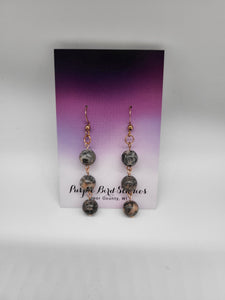 3 Gray Bead Drop Earrings by Nikkie Howard
