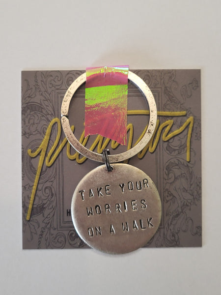 PrettyWar "Take Your Worries on a Walk" Keychain