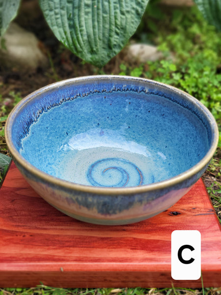 Blue & White Stripe Bowl by Liz Butler