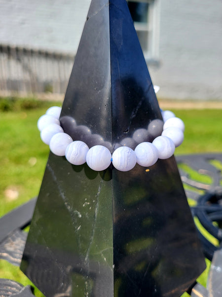 Blue Lace Agate Elastic Bracelet