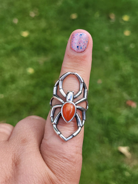 Spider Gemstone Ring - Sterling Silver