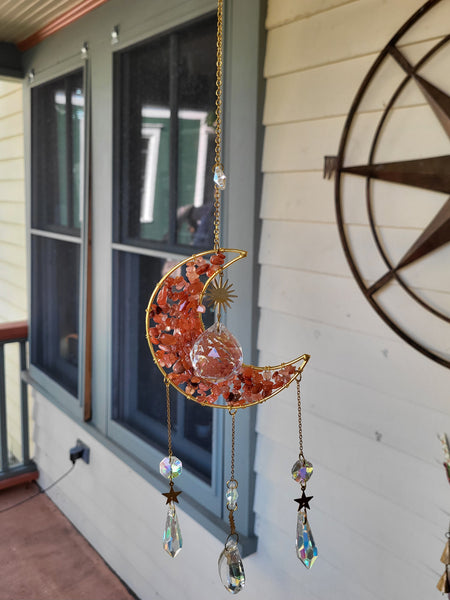 Crystal Crecent Moon Suncatchers