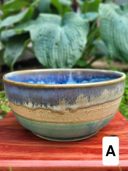 Blue & White Stripe Bowl by Liz Butler