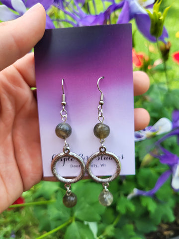 Labradorite & Silver Hoop Earrings by Nikkie Howard