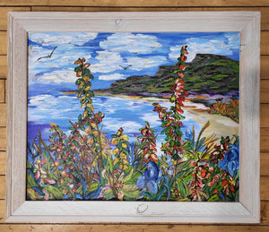 Private Beach - Framed Original Acrylic by Christina Healy