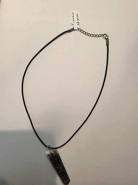 larvikite and garnet necklace