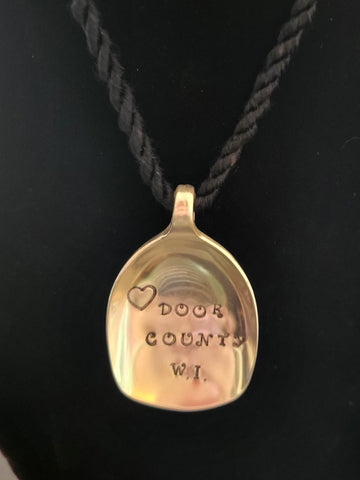 DC stamped spoon necklace