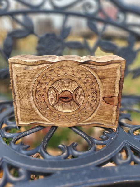 Large Wooden Treasure Box - Triple Moon