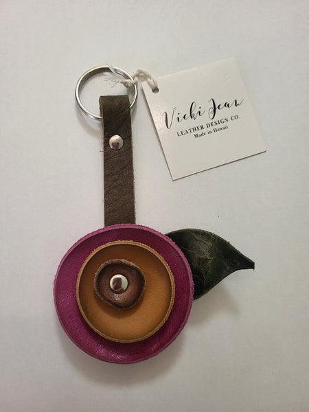 Leather Flower Key Chain