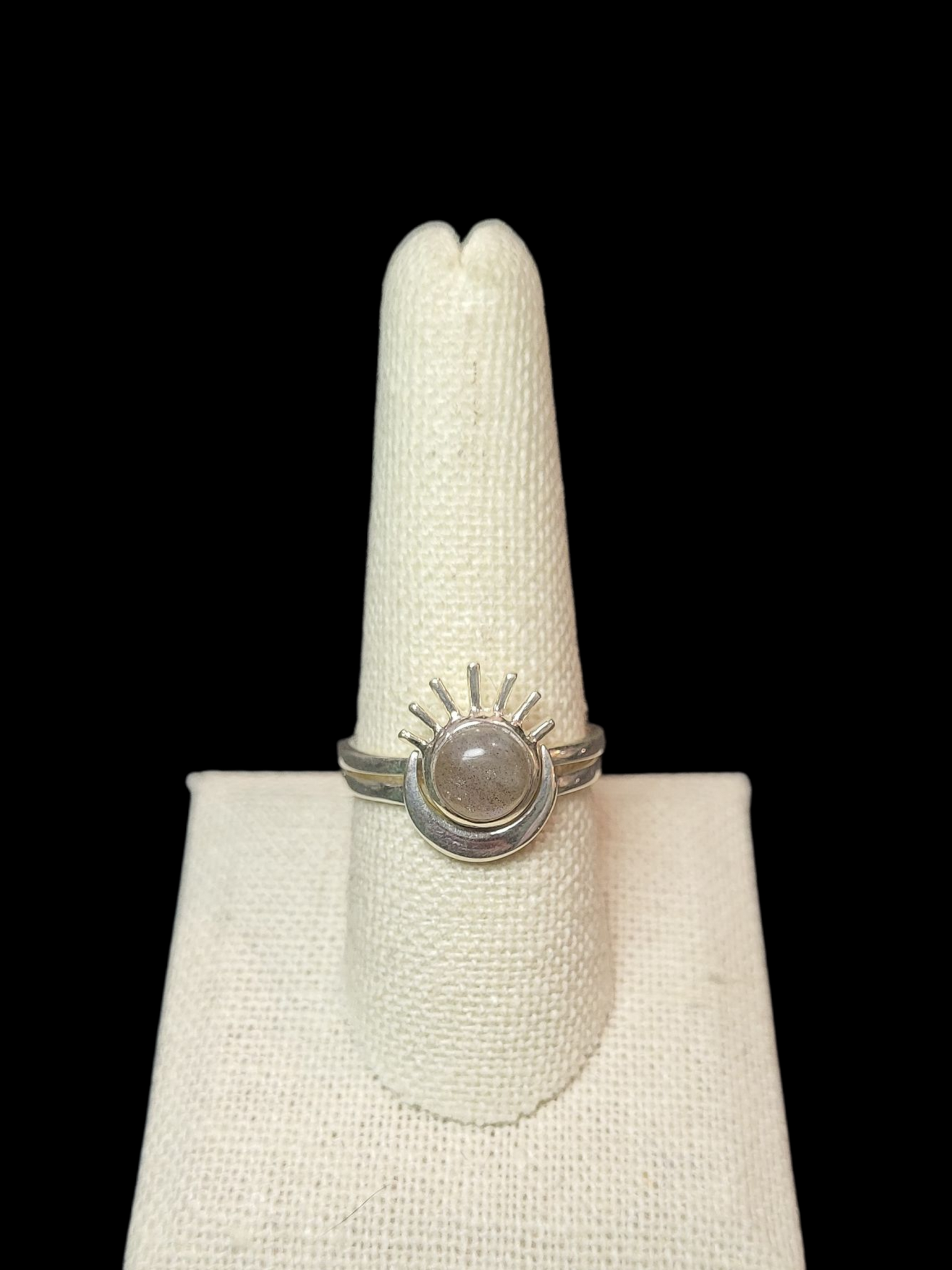 Celestial 2 Piece Sun and Moon Ring Set - Sterling Silver