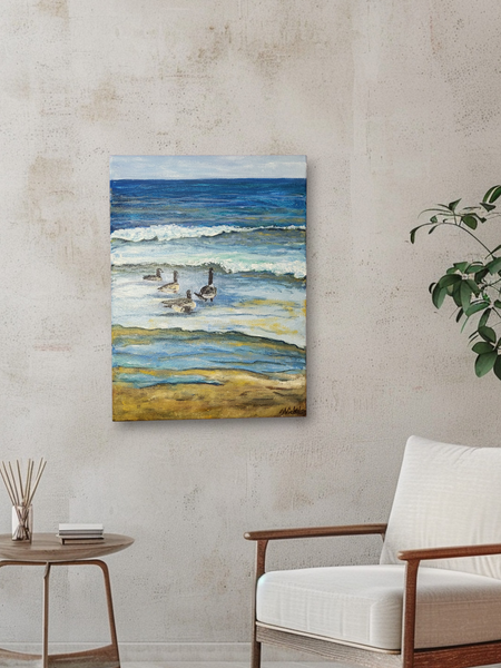 "Going Swimming" - Original Oil by Marcia Nickols