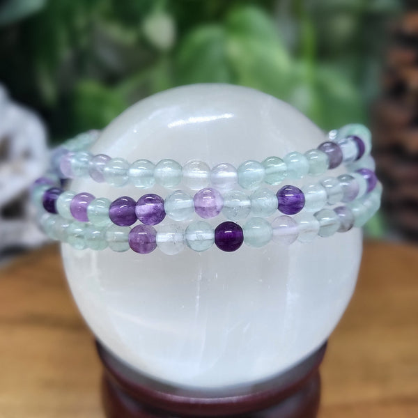 Rainbow Fluorite Elastic Bracelets