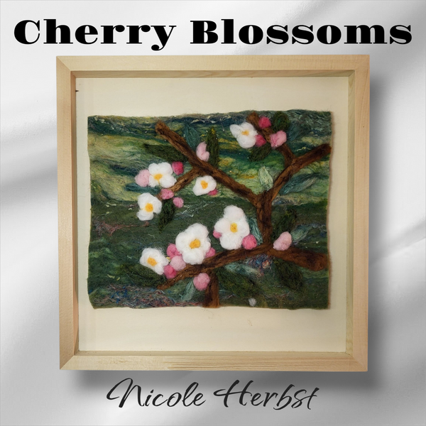 "Cherry Blossoms" Felt Open Frame by Nicole Herbst