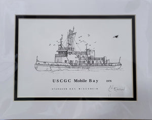 “USCGC Mobile Bay” - Printed Sketch (8.5x11”) by David Robillard #75R
