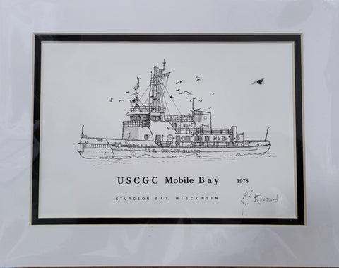 “USCGC Mobile Bay” - Printed Sketch (8.5x11”) by David Robillard #75R