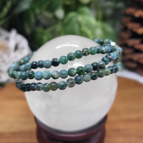 Moss Agate Elastic Bracelets