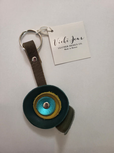 Leather Flower Key Chain