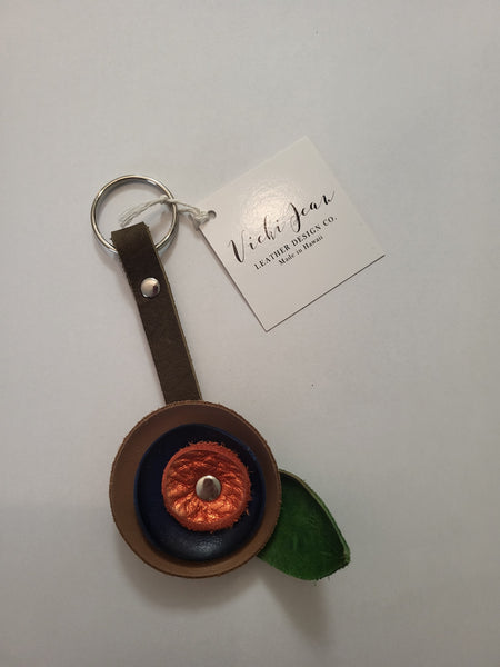 Leather Flower Key Chain
