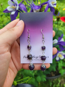 Amethyst 3 Drop Earrings by Nikkie Howard