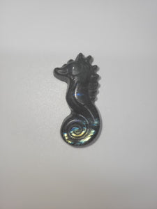 Labradorite Seahorse Carving