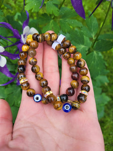 Tiger Eye Evil Eye Bracelet