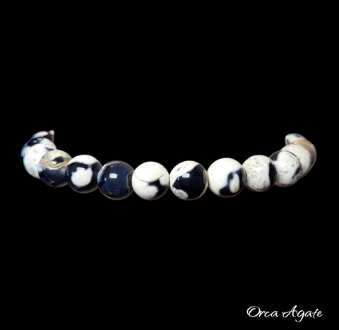 Orca Agate Elastic Bracelet