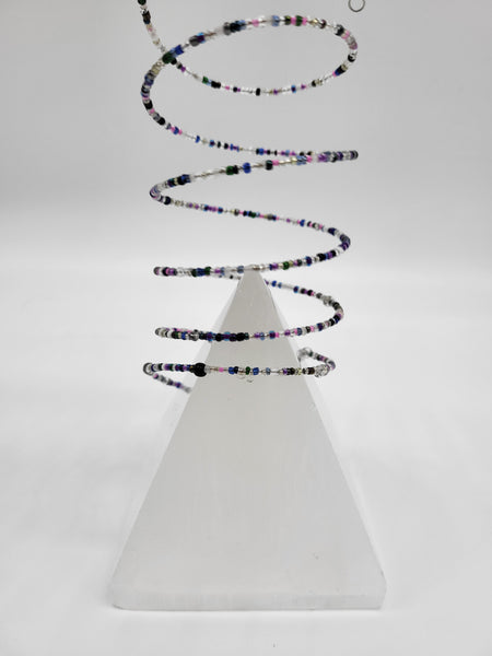 Illusion Bracelet Purple Confetti Seed Beads by Nikkie Howard