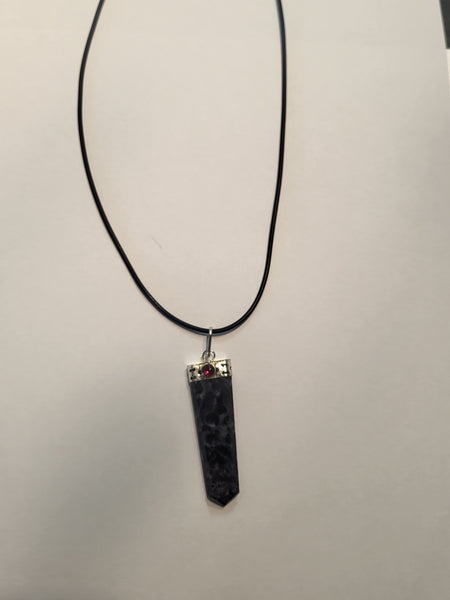 larvikite and garnet necklace