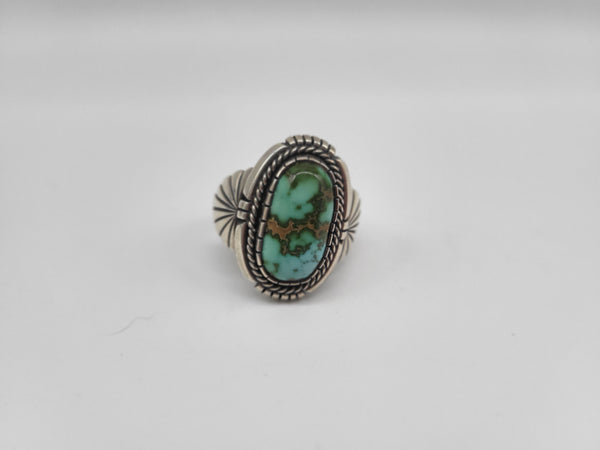 Sterling Silver DV Turquoise Ring (sz. 11) - Marcia Nickols