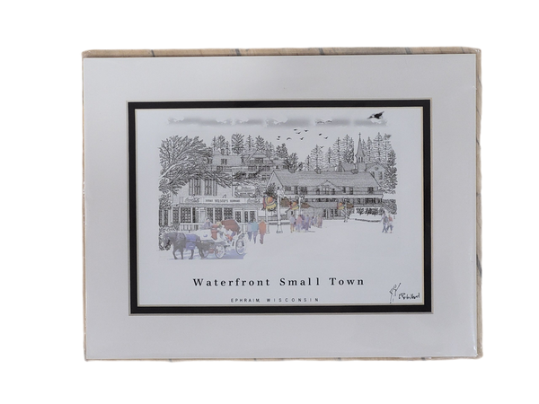 "Waterfront Small Town” - Printed Sketch by David Robillard