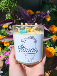 Lunastry Soy Wax & Crystal Candles- Illinois