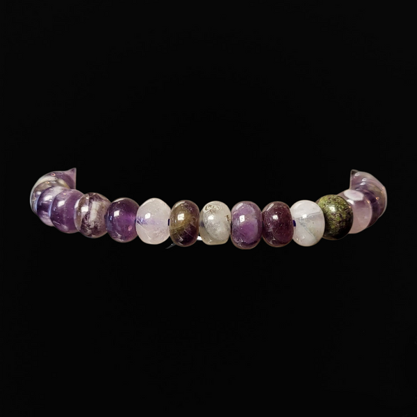 Chevron Amethyst Elastic Bracelets