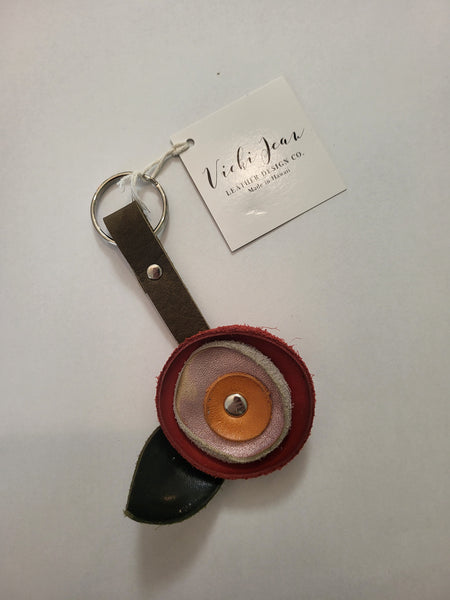 Leather Flower Key Chain