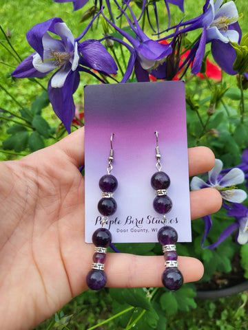 Large Amethyst Drop Earrings by Nikkie Howard