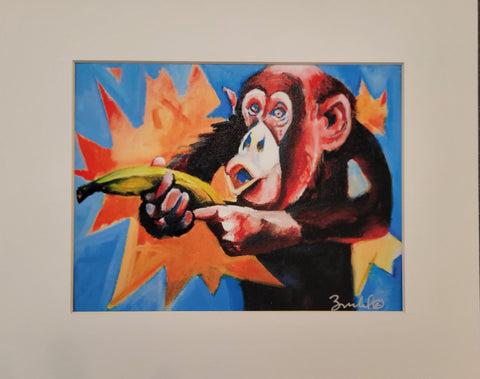"Bananas" - Ernest Beutel Matted Print 8x10