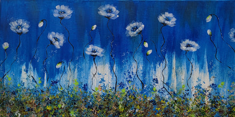 “Whimsical Blooms” - 10x20 Original Acrylic by Terry Lundahl
