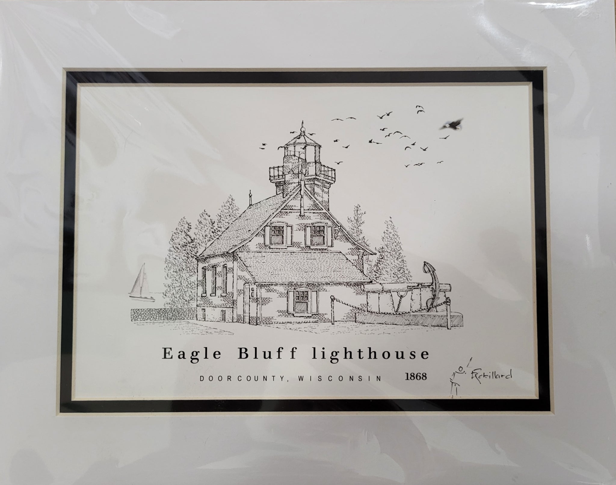 “Eagle Bluff Lighthouse” - Printed Sketch (8.5x11”) by David Robillard #77L